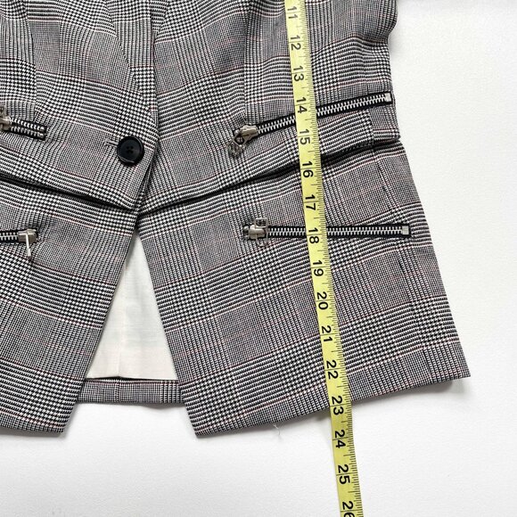 Veronica Beard Paloma Zipper Jacket Black White Red Plaid Size 6 NEW NWT - Picture 7 of 8